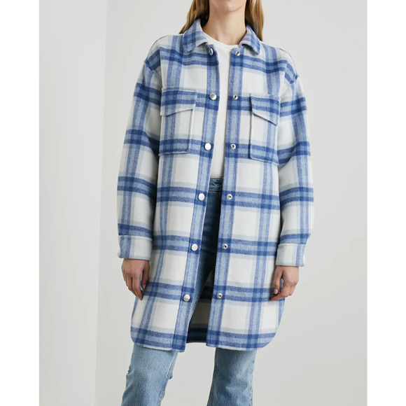 NWT Ret $ 399 Rails Jaro‎ Ivory Bay Coat Women Plaid - Size M - Picture 4 of 9